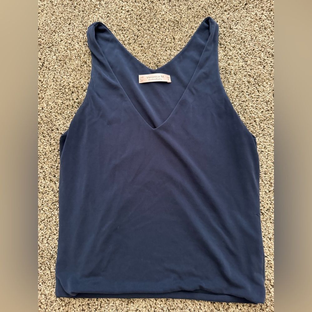 Blue‎ crop tank top
